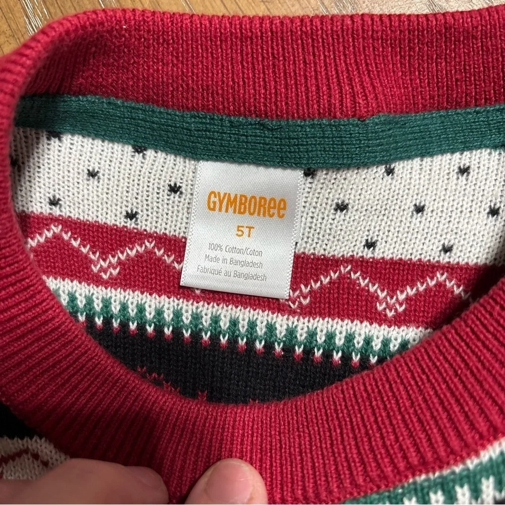 Boys Gymboree 5T Christmas Sweater W/reindeer, Trees, Snowflakes